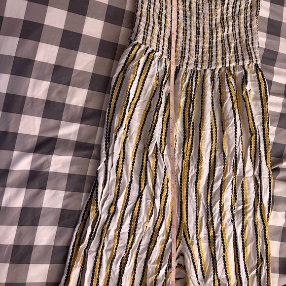 J for Justin Large Romper, long pants short sleeved on top, striped - Picture 3 of 8